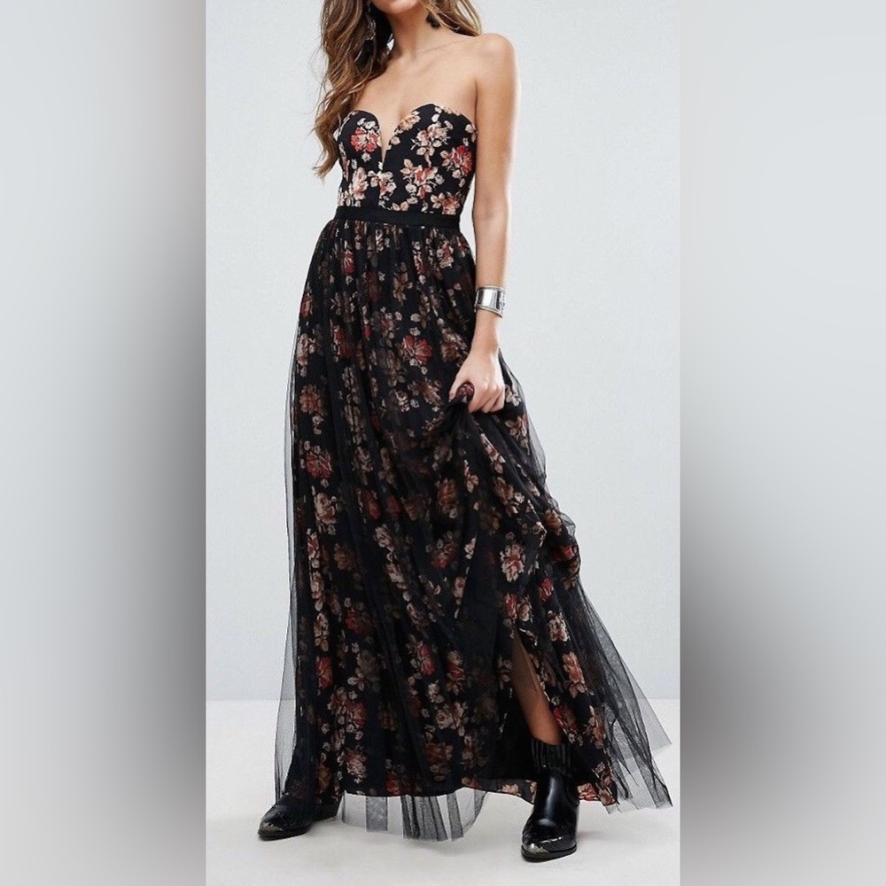 NWOT Free People Dare To Dream Strapless Floral Maxi Dress - Picture 2 of 6
